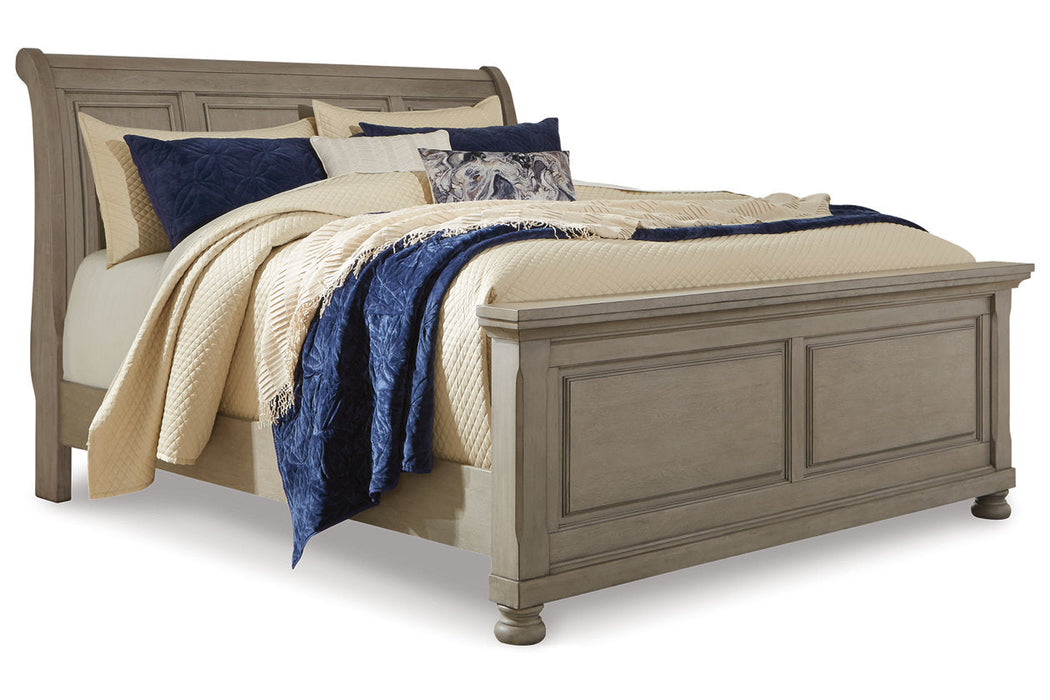 Lettner Light Gray King Sleigh Bed - SET | B733-56 | B733-78 | B733-97 - Vega Furniture