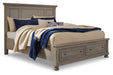 Lettner Light Gray Queen Panel Storage Bed - SET | B733-57 | B733-74 | B733-98 - Vega Furniture