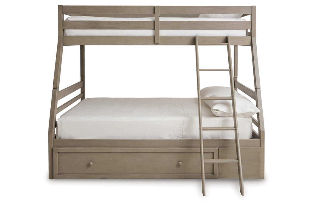 Lettner Light Gray Twin over Full Bunk Bed with 1 Large Storage Drawer - SET | B733-50 | B733-58P | B733-58R - Vega Furniture