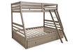 Lettner Light Gray Twin over Full Bunk Bed with 1 Large Storage Drawer - SET | B733-50 | B733-58P | B733-58R - Vega Furniture