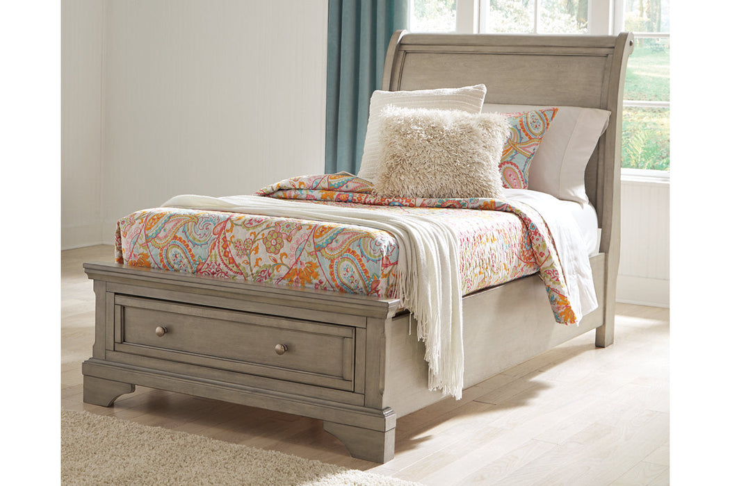 Lettner Light Gray Twin Sleigh Bed - SET | B733-183 | B733-52S | B733-53 - Vega Furniture