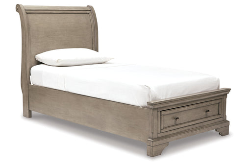Lettner Light Gray Twin Sleigh Bed - SET | B733-183 | B733-52S | B733-53 - Vega Furniture