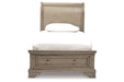 Lettner Light Gray Twin Sleigh Bed - SET | B733-183 | B733-52S | B733-53 - Vega Furniture