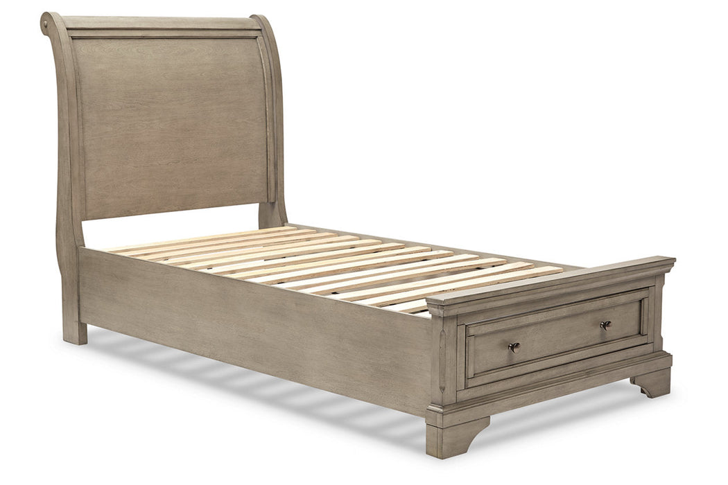 Lettner Light Gray Twin Sleigh Bed - SET | B733-183 | B733-52S | B733-53 - Vega Furniture