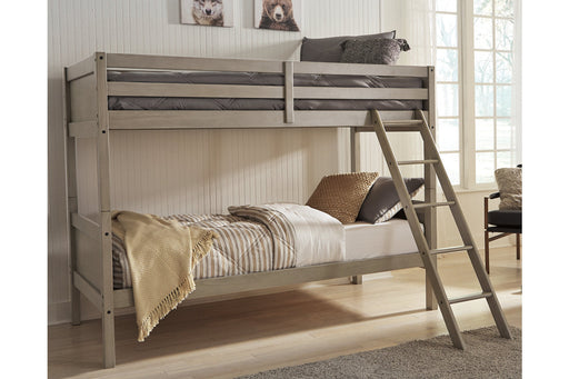 Lettner Light Gray Twin/Twin Bunk Bed with Ladder - B733-59 - Vega Furniture