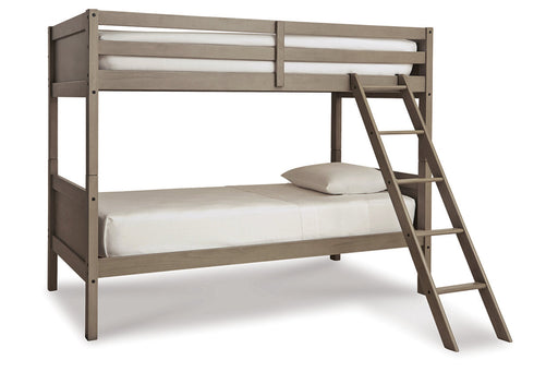 Lettner Light Gray Twin/Twin Bunk Bed with Ladder - B733-59 - Vega Furniture