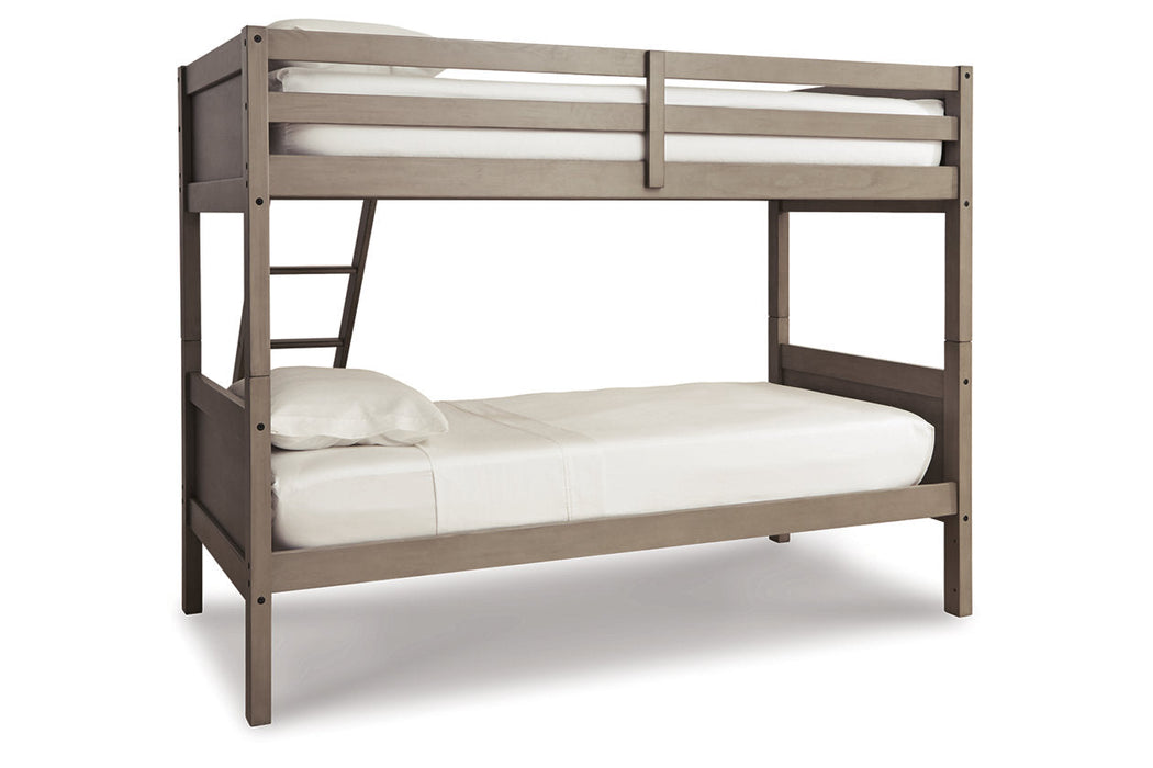 Lettner Light Gray Twin/Twin Bunk Bed with Ladder - B733-59 - Vega Furniture