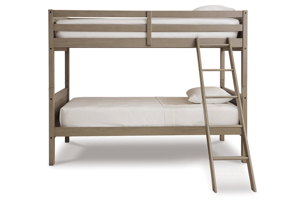 Lettner Light Gray Twin/Twin Bunk Bed with Ladder - B733-59 - Vega Furniture