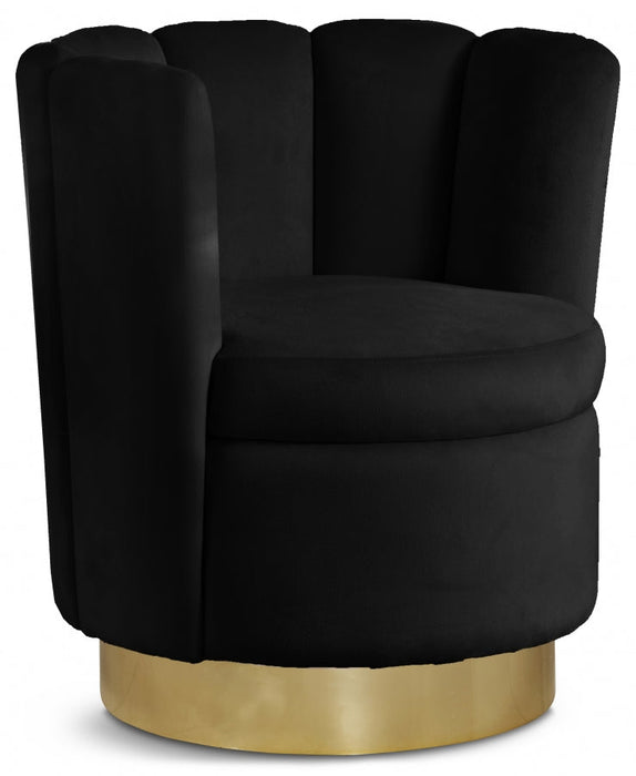 Lily Black Velvet Accent Chair - 578Black - Vega Furniture