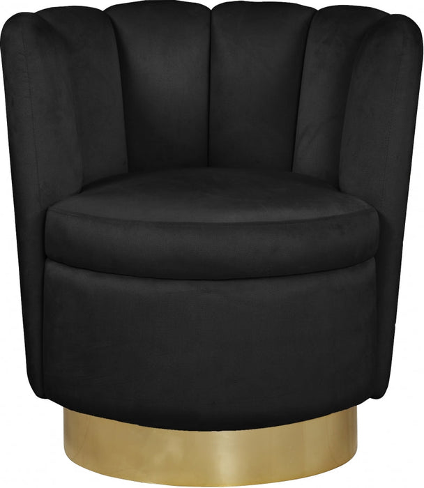 Lily Black Velvet Accent Chair - 578Black - Vega Furniture