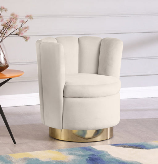 Lily Cream Velvet Accent Chair - 578Cream - Vega Furniture