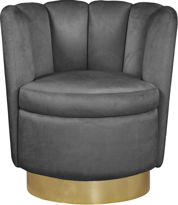 Lily Grey Velvet Accent Chair - 578Grey - Vega Furniture