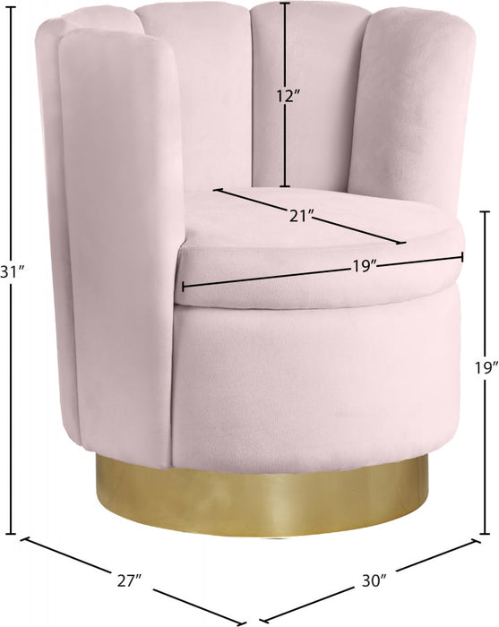 Lily Pink Velvet Accent Chair - 578Pink - Vega Furniture