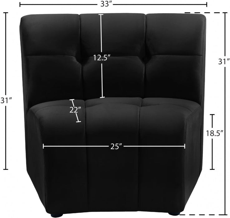 Limitless Black Modular Velvet Chair - 645Black-C - Vega Furniture