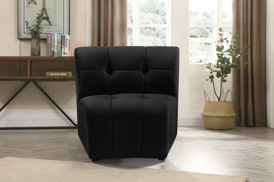 Limitless Black Modular Velvet Chair - 645Black-C - Vega Furniture