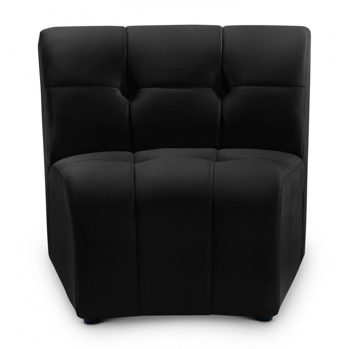 Limitless Black Modular Velvet Chair - 645Black-C - Vega Furniture