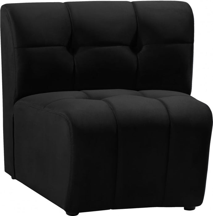 Limitless Black Modular Velvet Chair - 645Black-C - Vega Furniture