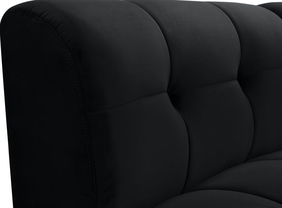 Limitless Black Modular Velvet Chair - 645Black-C - Vega Furniture