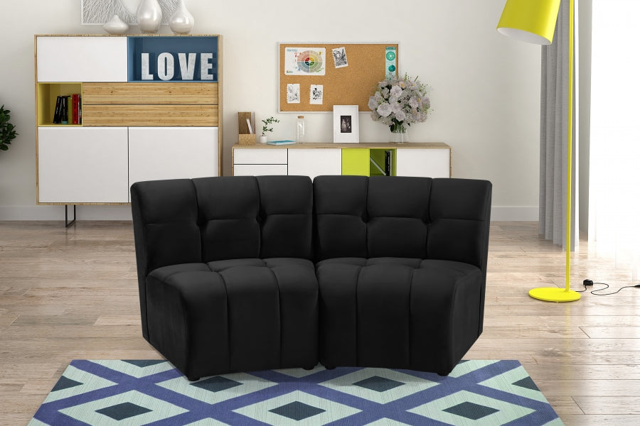 Limitless Black Modular Velvet Loveseat - 645Black-2PC - Vega Furniture