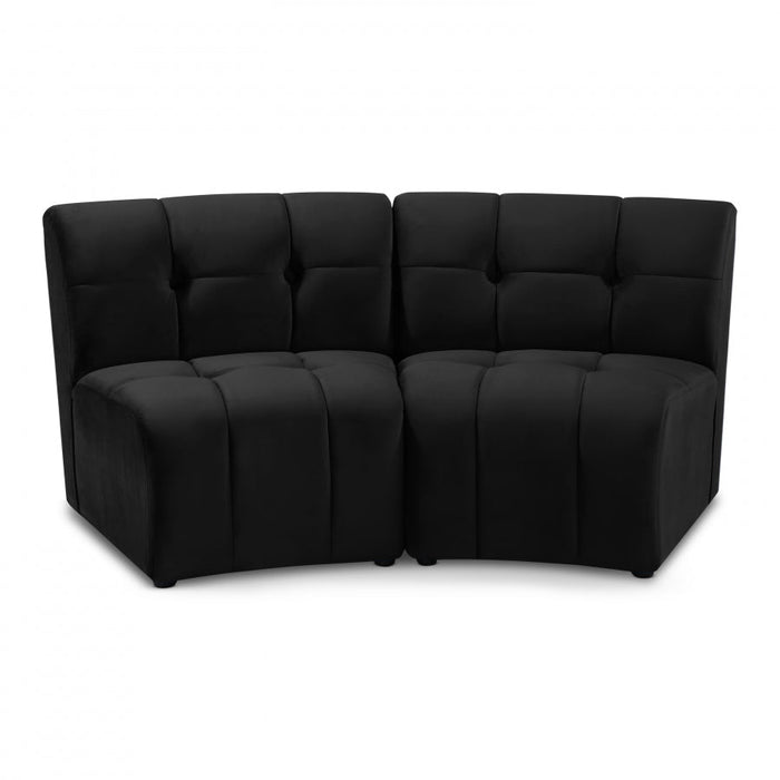 Limitless Black Modular Velvet Loveseat - 645Black-2PC - Vega Furniture