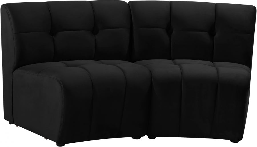 Limitless Black Modular Velvet Loveseat - 645Black-2PC - Vega Furniture