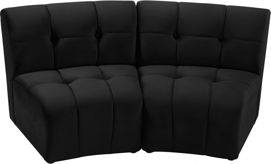 Limitless Black Modular Velvet Loveseat - 645Black-2PC - Vega Furniture