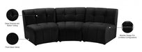 Limitless Black Modular Velvet Sofa - 645Black-3PC - Vega Furniture