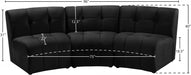 Limitless Black Modular Velvet Sofa - 645Black-3PC - Vega Furniture