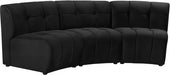 Limitless Black Modular Velvet Sofa - 645Black-3PC - Vega Furniture