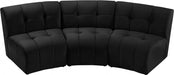 Limitless Black Modular Velvet Sofa - 645Black-3PC - Vega Furniture