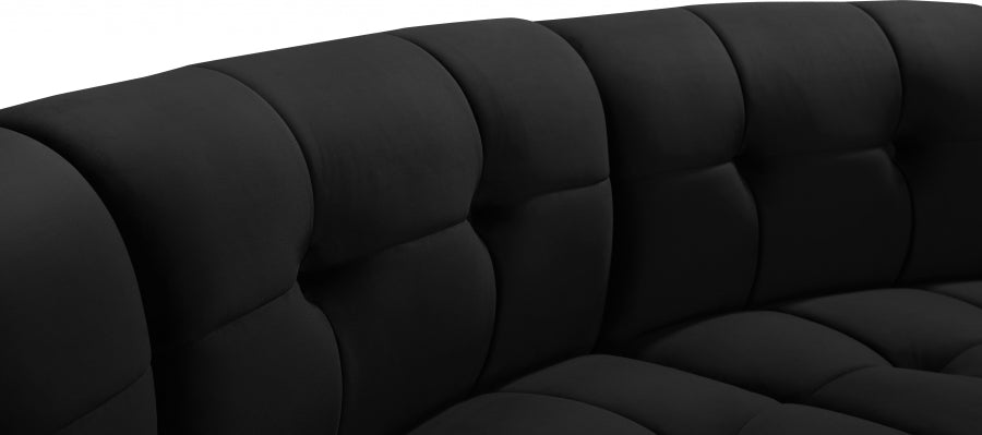 Limitless Black Modular Velvet Sofa - 645Black-3PC - Vega Furniture