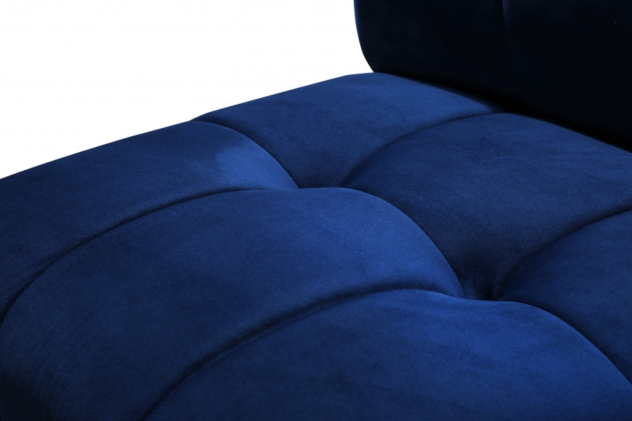 Limitless Blue Modular Velvet Loveseat - 645Navy-2PC - Vega Furniture