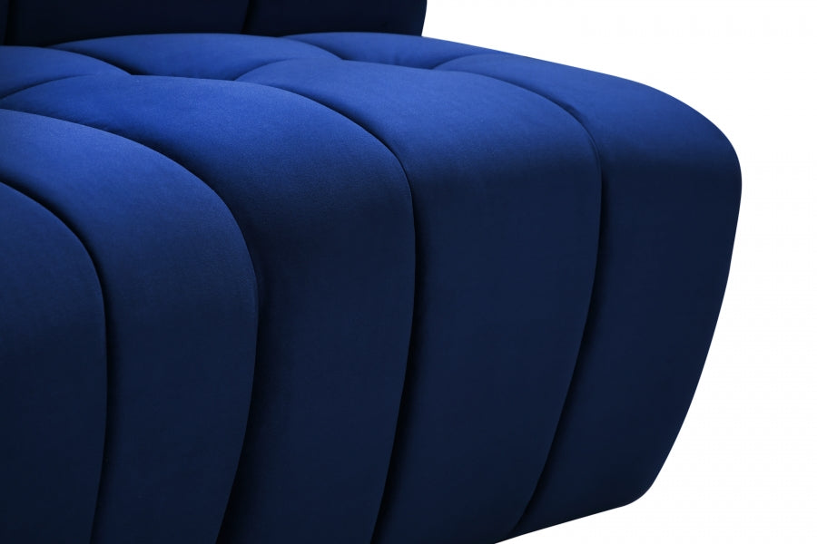 Limitless Blue Modular Velvet Loveseat - 645Navy-2PC - Vega Furniture