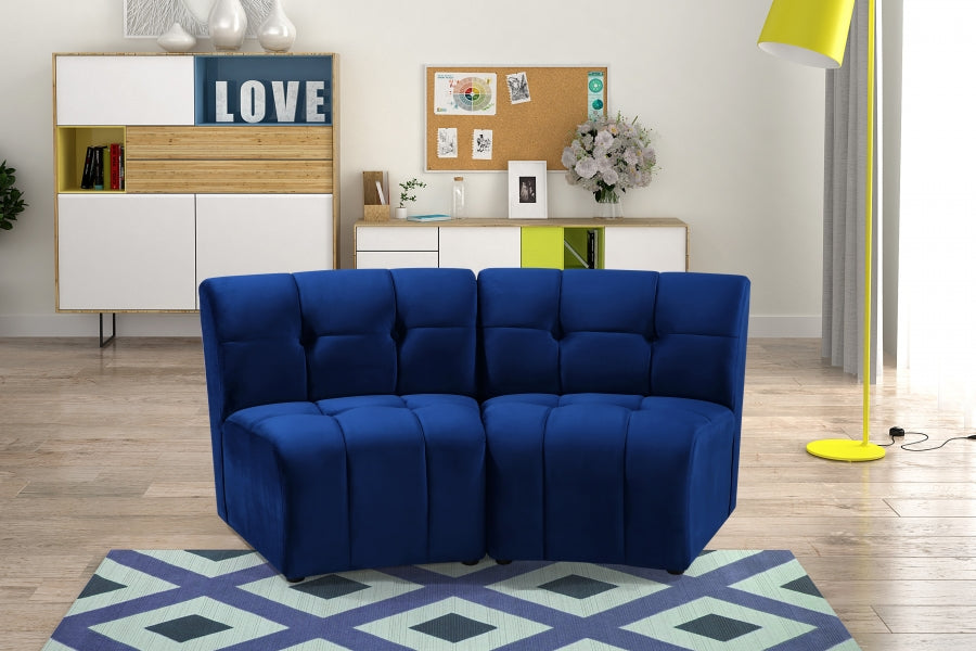 Limitless Blue Modular Velvet Loveseat - 645Navy-2PC - Vega Furniture