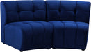 Limitless Blue Modular Velvet Loveseat - 645Navy-2PC - Vega Furniture