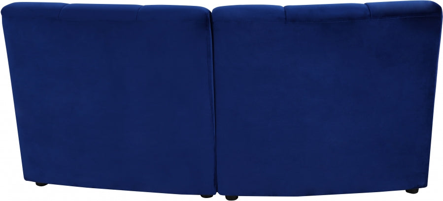 Limitless Blue Modular Velvet Loveseat - 645Navy-2PC - Vega Furniture