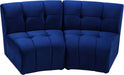 Limitless Blue Modular Velvet Loveseat - 645Navy-2PC - Vega Furniture