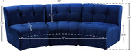 Limitless Blue Modular Velvet Sofa - 645Navy-3PC - Vega Furniture