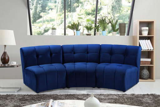 Limitless Blue Modular Velvet Sofa - 645Navy-3PC - Vega Furniture