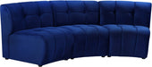 Limitless Blue Modular Velvet Sofa - 645Navy-3PC - Vega Furniture