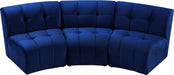 Limitless Blue Modular Velvet Sofa - 645Navy-3PC - Vega Furniture