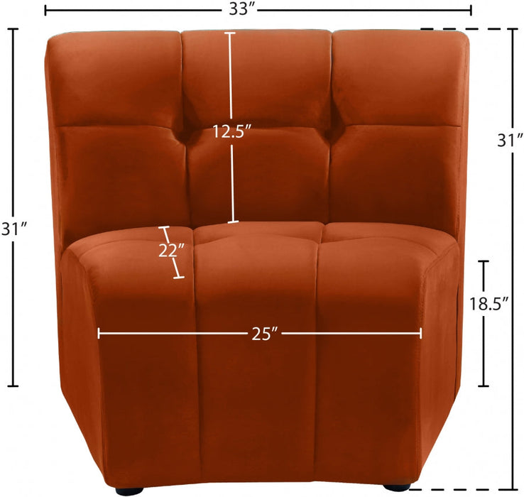 Limitless Cognac Modular Velvet Chair - 645Cognac-C - Vega Furniture