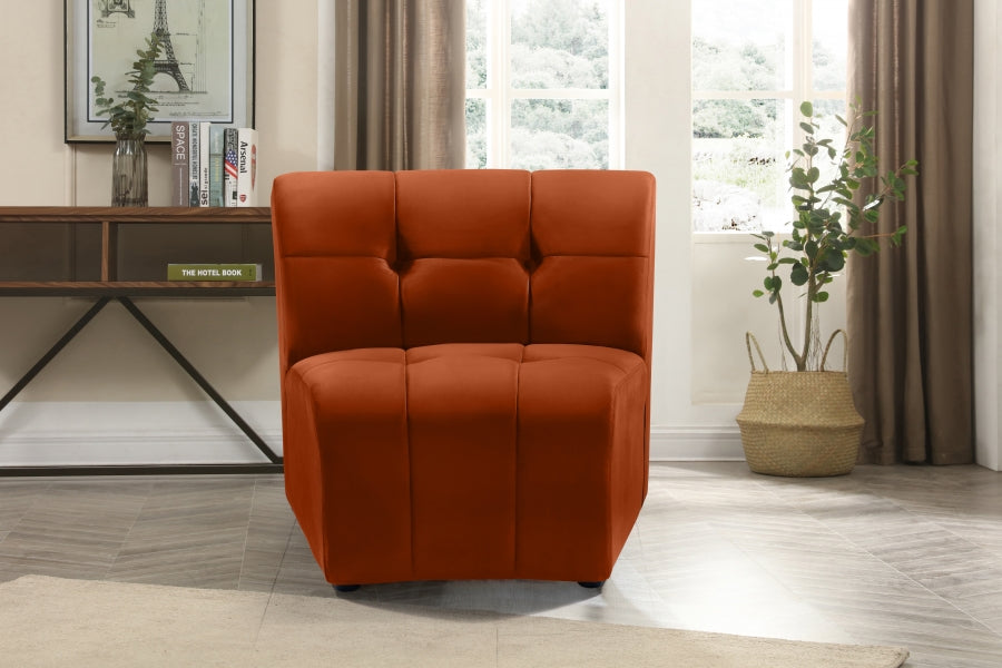 Limitless Cognac Modular Velvet Chair - 645Cognac-C - Vega Furniture