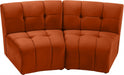 Limitless Cognac Modular Velvet Loveseat - 645Cognac-2PC - Vega Furniture