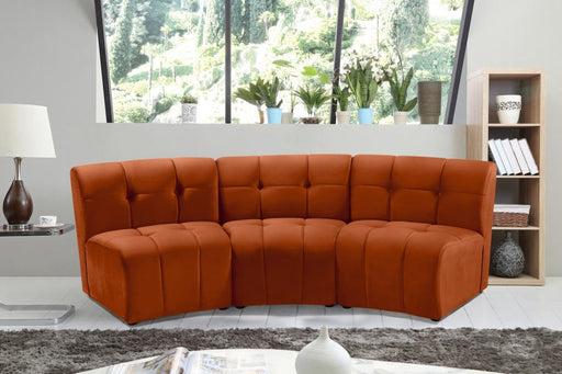 Limitless Cognac Modular Velvet Sofa - 645Cognac-3PC - Vega Furniture