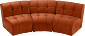 Limitless Cognac Modular Velvet Sofa - 645Cognac-3PC - Vega Furniture