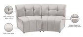 Limitless Cream Modular Velvet Loveseat - 645Cream-2PC - Vega Furniture