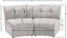 Limitless Cream Modular Velvet Loveseat - 645Cream-2PC - Vega Furniture