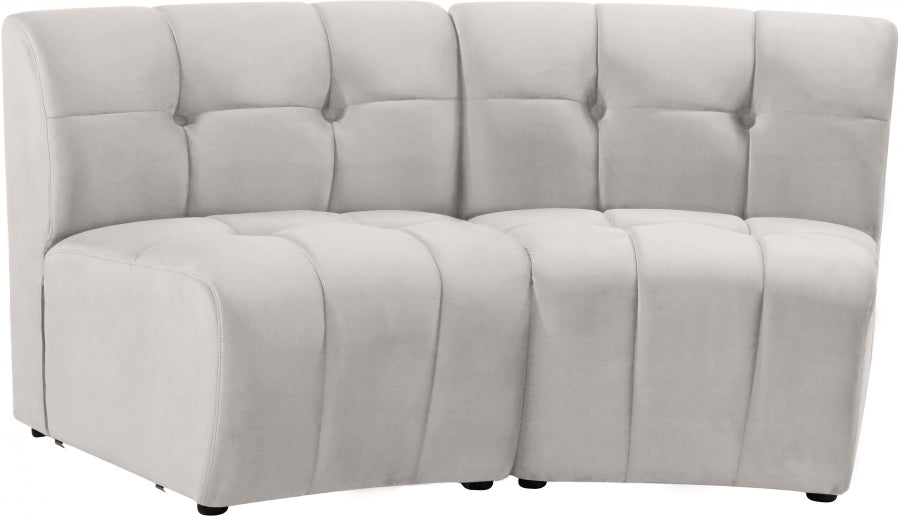 Limitless Cream Modular Velvet Loveseat - 645Cream-2PC - Vega Furniture