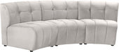 Limitless Cream Modular Velvet Sofa - 645Cream-3PC - Vega Furniture